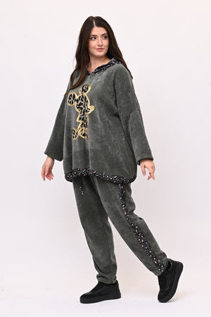 Tuta ciniglia topolino - Verde militare