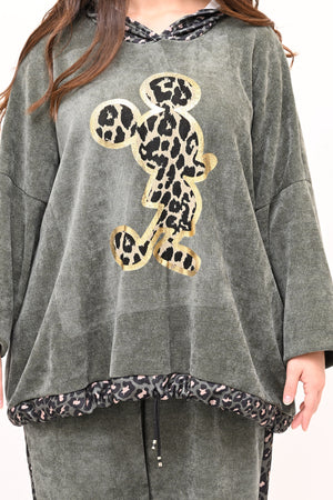 Tuta ciniglia topolino - Verde militare