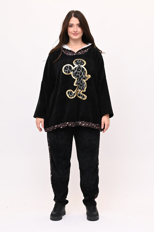 Tuta ciniglia topolino - Nero