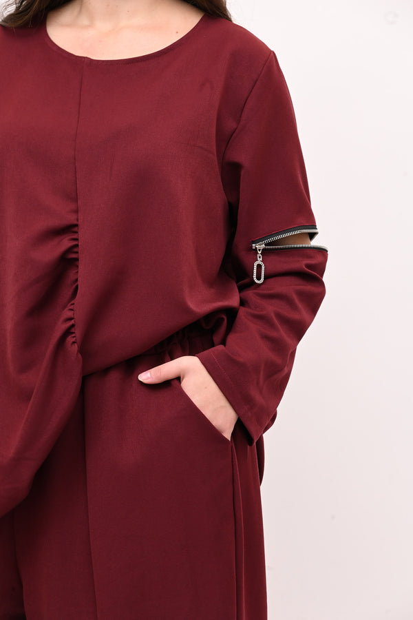 Completo doppia zip - Vino