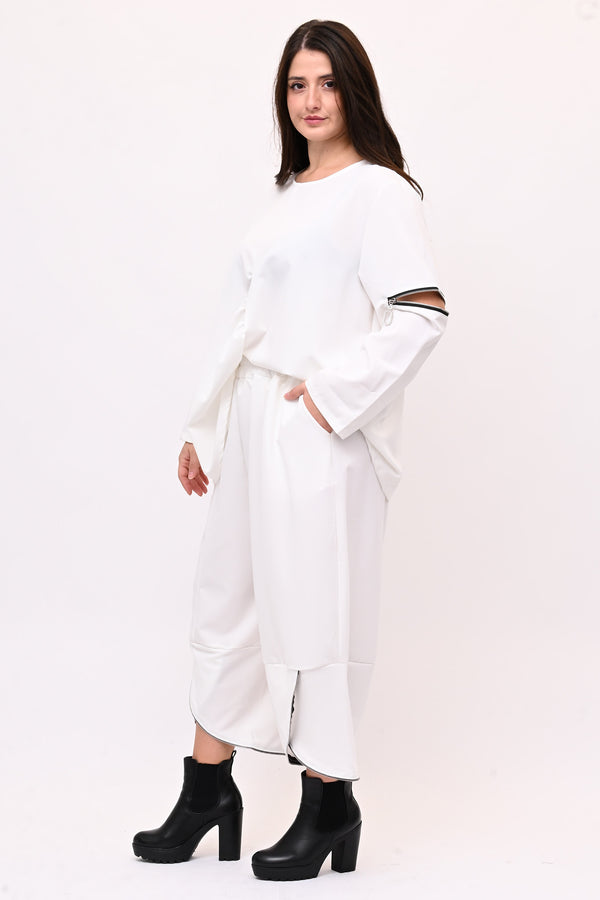 Completo doppia zip - Bianco