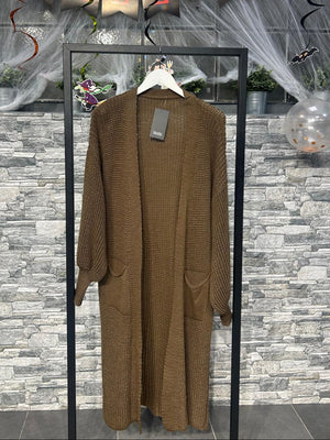 Cardigan lungo palloncino - Bruciato