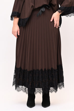 Gonna plisse pizzo - Moro