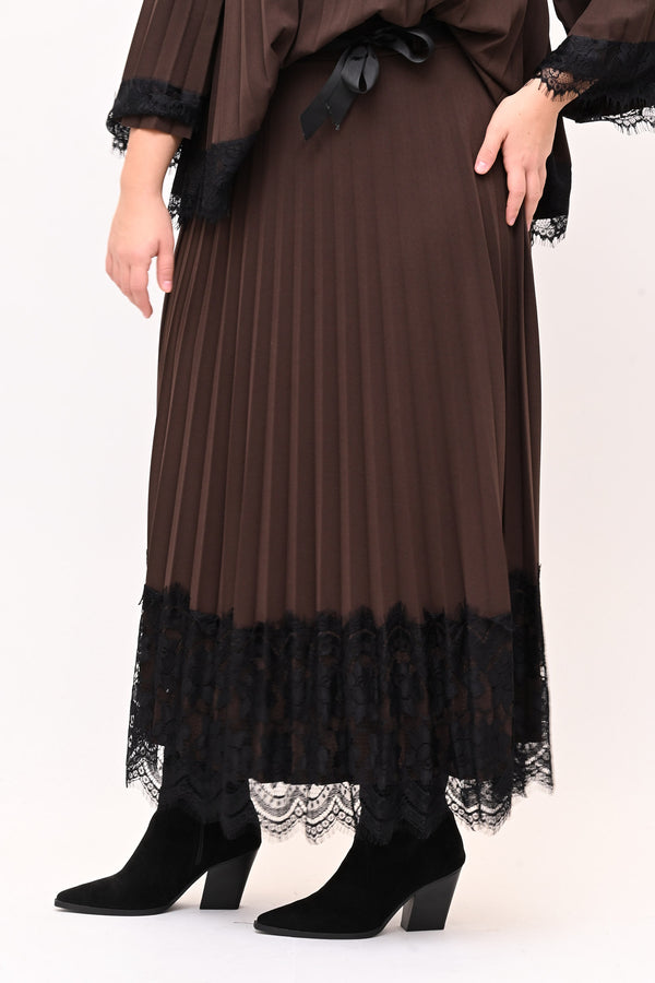 Gonna plisse pizzo - Moro