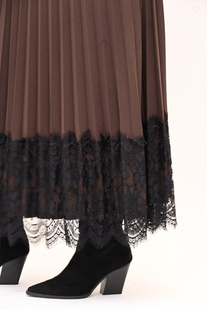 Gonna plisse pizzo - Moro