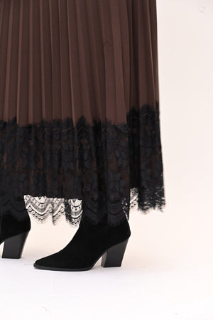 Gonna plisse pizzo - Moro