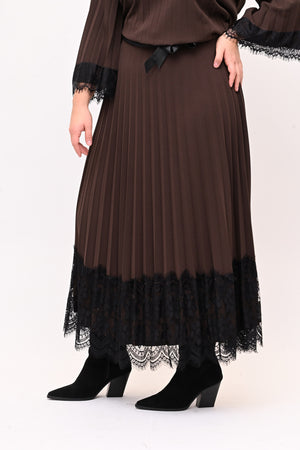 Gonna plisse pizzo - Moro