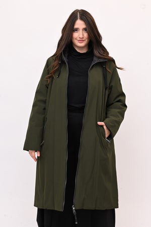 Cappotto imbottito reversibile - Verde militare/Nero