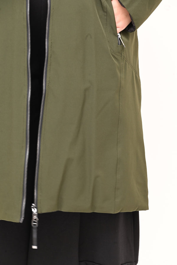 Cappotto imbottito reversibile - Verde militare/Nero