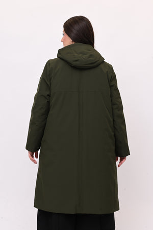 Cappotto imbottito reversibile - Verde militare/Nero
