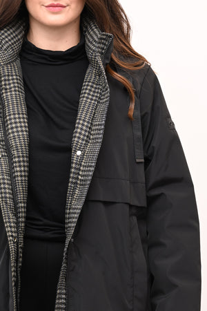 Piumino 3/4 pied de poule - Nero