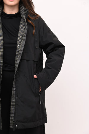 Piumino 3/4 pied de poule - Nero