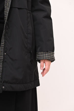 Piumino 3/4 pied de poule - Nero