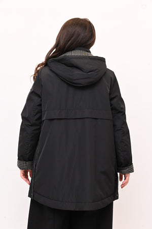 Piumino 3/4 pied de poule - Nero