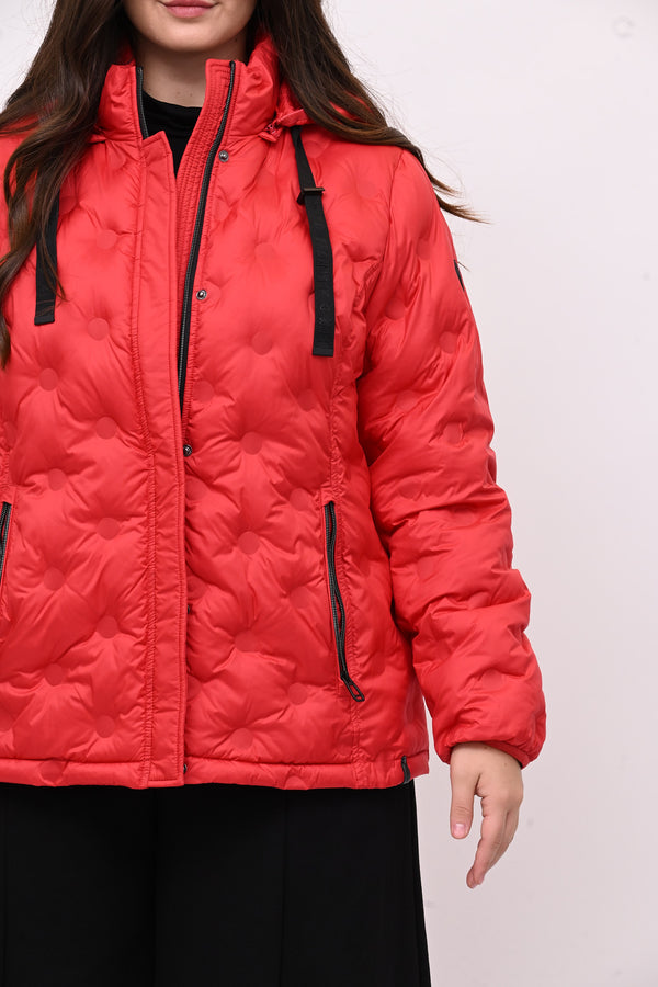 Piumino corto cerchi - Rosso