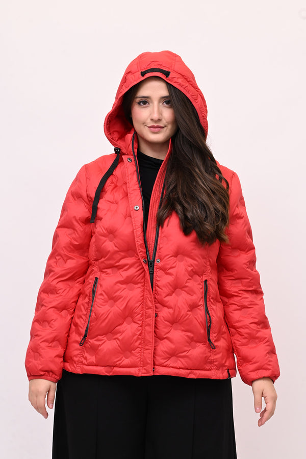 Piumino corto cerchi - Rosso