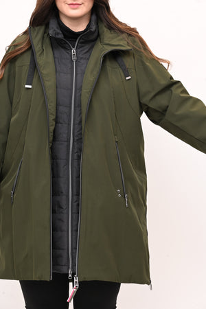 Piumino 3/4 doppio - Verde militare