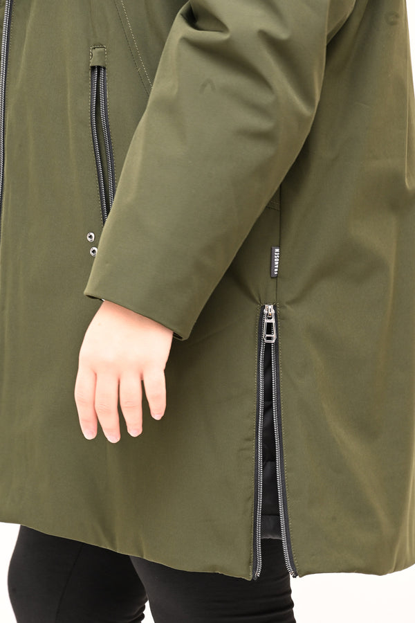 Piumino 3/4 doppio - Verde militare