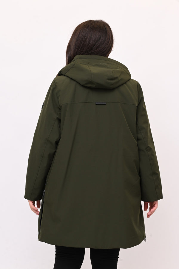 Piumino 3/4 doppio - Verde militare