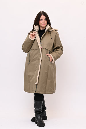 Parka inserti pelliccia - Fango