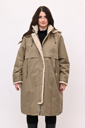 Parka inserti pelliccia - Fango