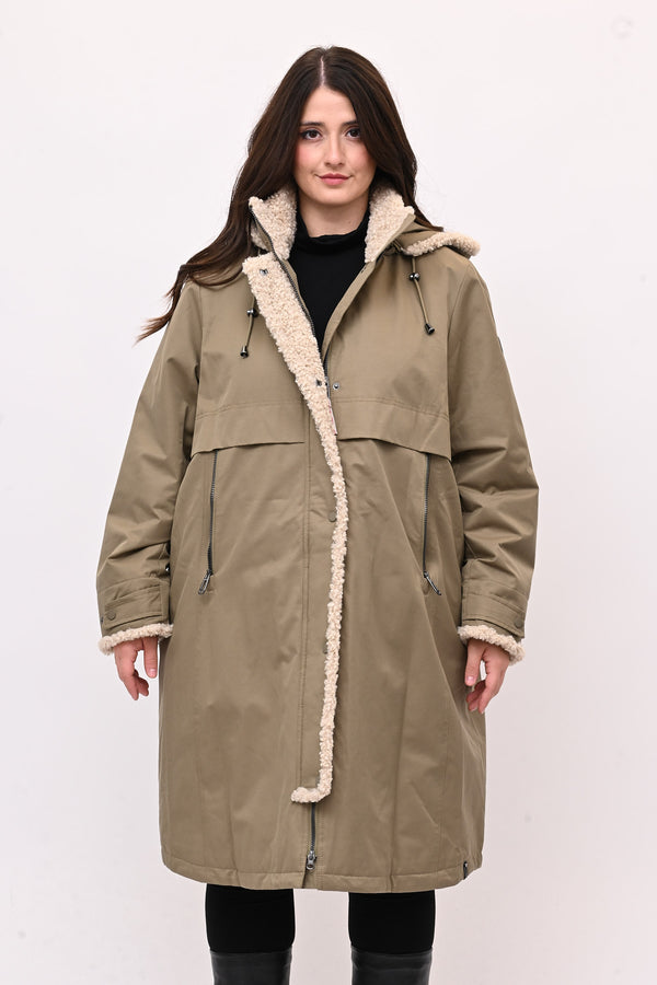 Parka inserti pelliccia - Fango