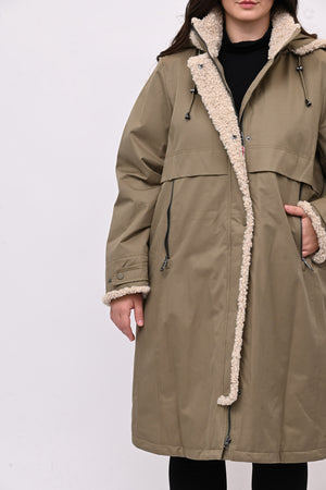 Parka inserti pelliccia - Fango