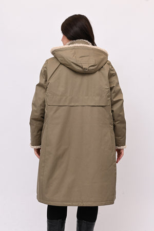 Parka inserti pelliccia - Fango