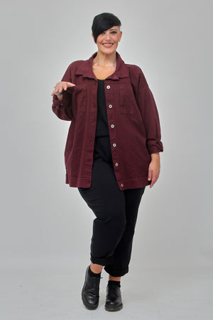 Giacca jeans over - Vino