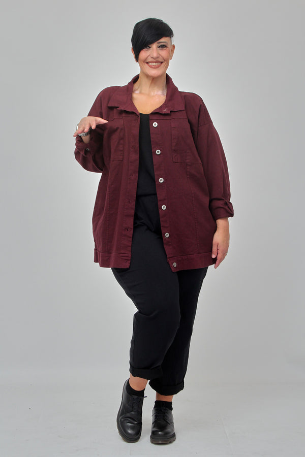 Giacca jeans over - Vino