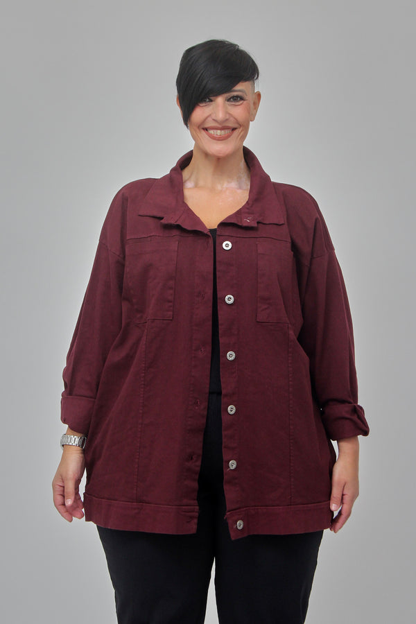 Giacca jeans over - Vino