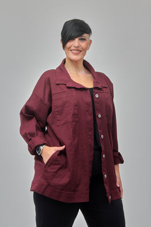 Giacca jeans over - Vino