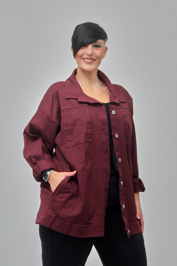 Giacca jeans over - Vino