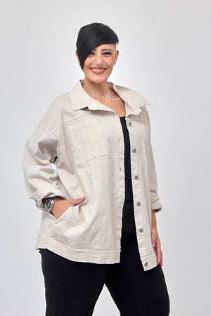 Giacca jeans over - Gesso