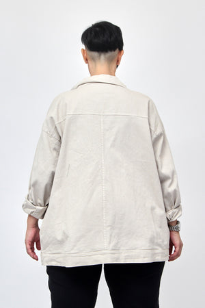 Giacca jeans over - Gesso