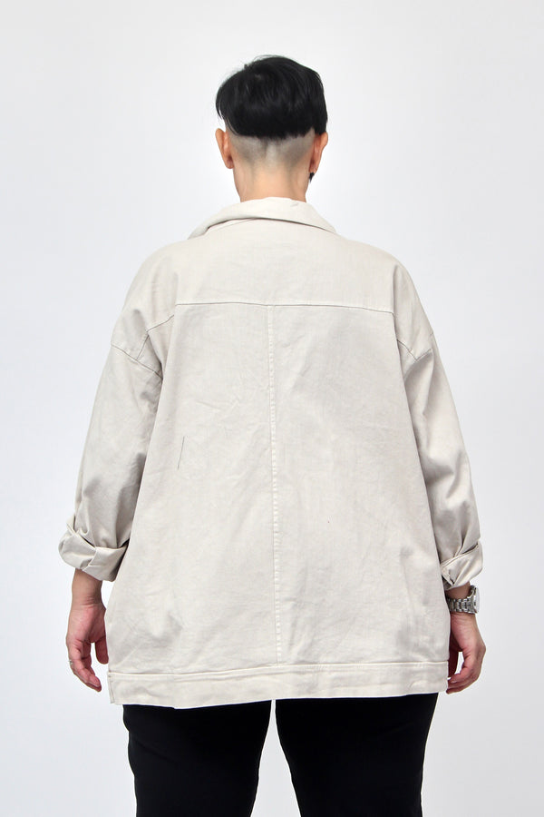 Giacca jeans over - Gesso