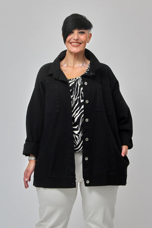 Giacca jeans over - Nero