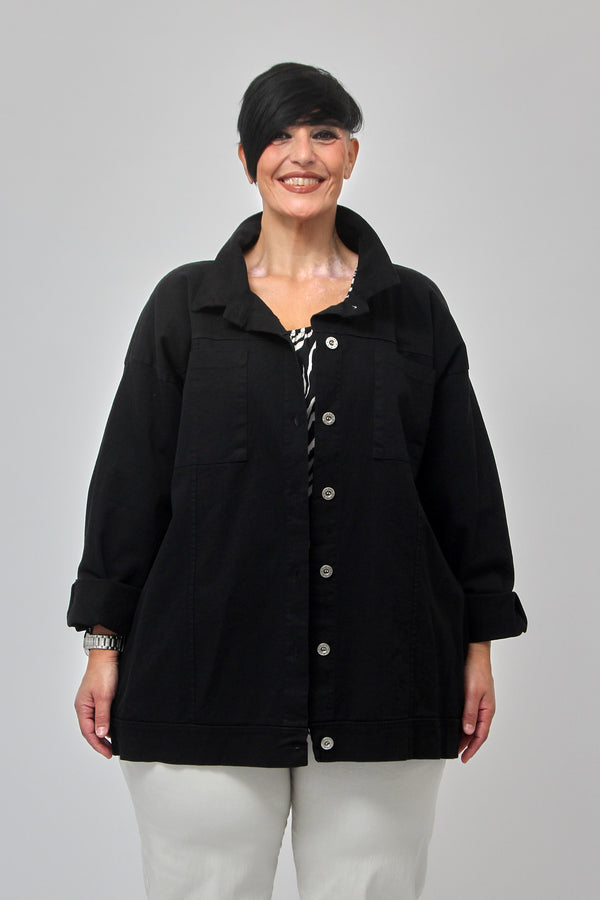 Giacca jeans over - Nero