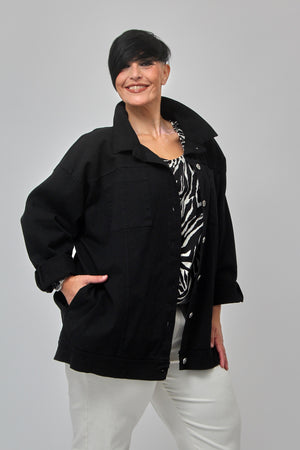 Giacca jeans over - Nero