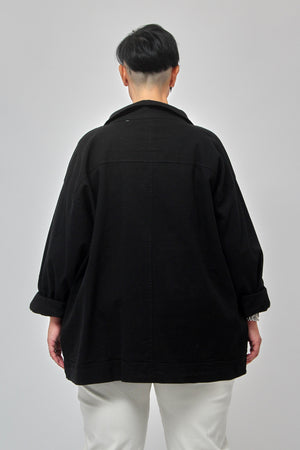 Giacca jeans over - Nero