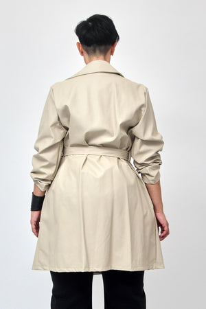 Giacca 3/4 ecopelle - Gesso