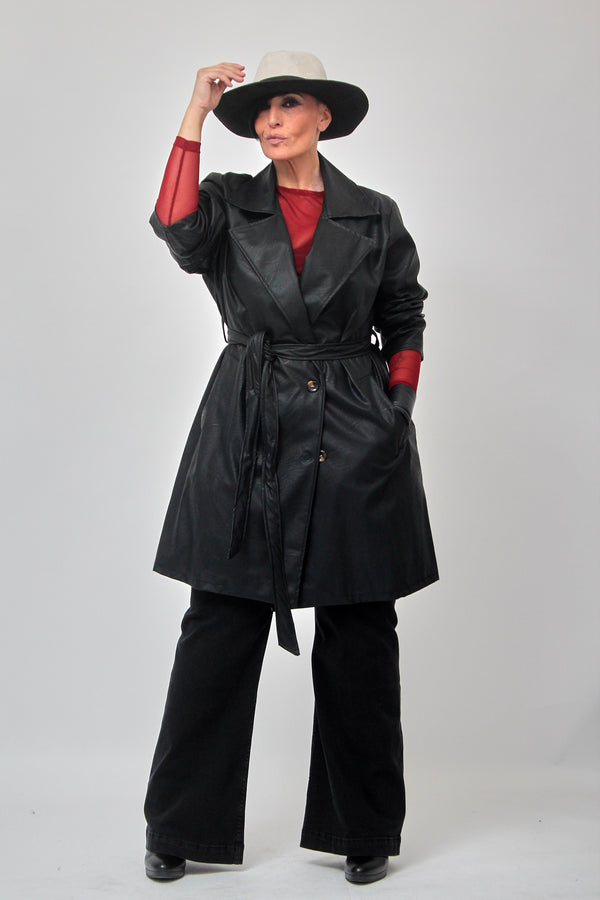 Giacca 3/4 ecopelle - Nero