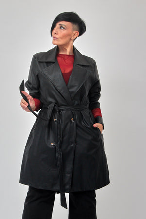 Giacca 3/4 ecopelle - Nero