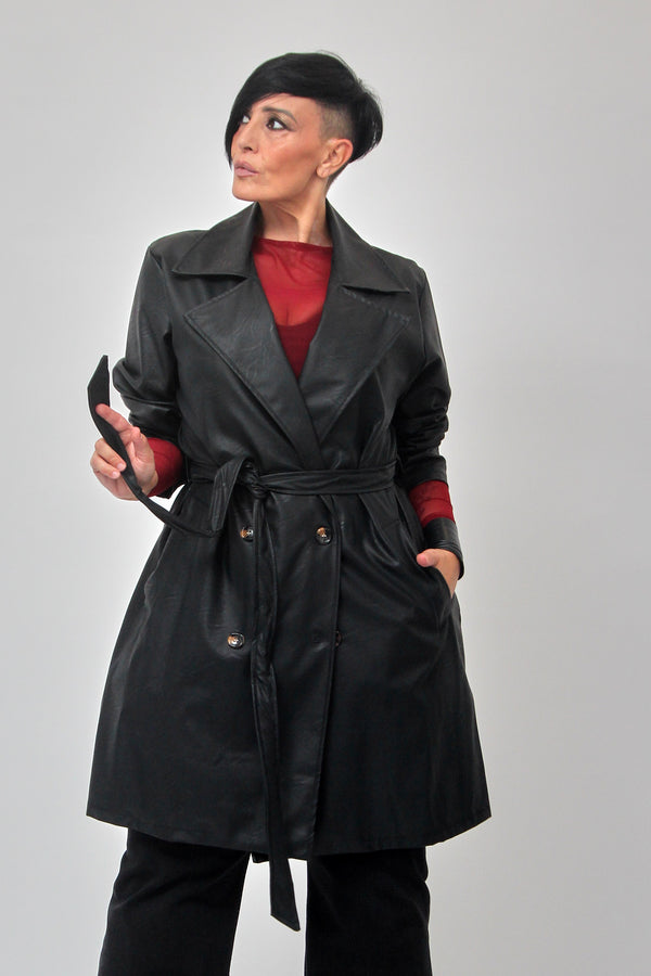 Giacca 3/4 ecopelle - Nero