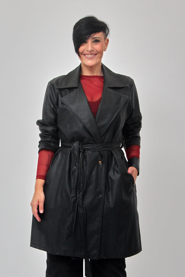 Giacca 3/4 ecopelle - Nero