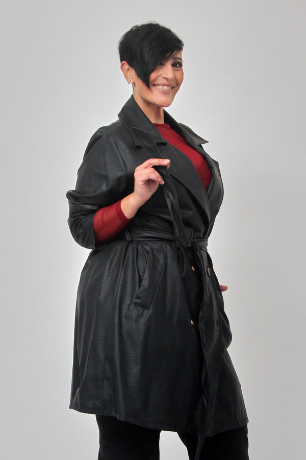 Giacca 3/4 ecopelle - Nero