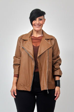 Chiodo ecopelle - Caffè