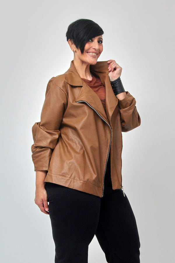 Chiodo ecopelle - Caffè