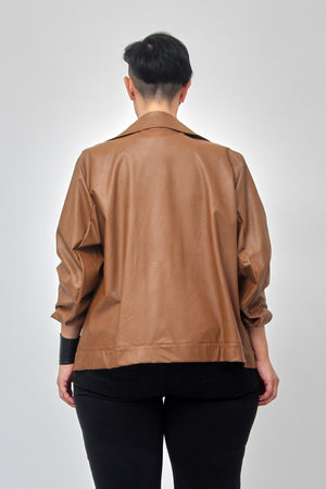 Chiodo ecopelle - Caffè