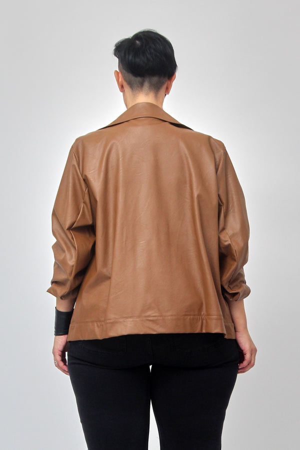 Chiodo ecopelle - Caffè